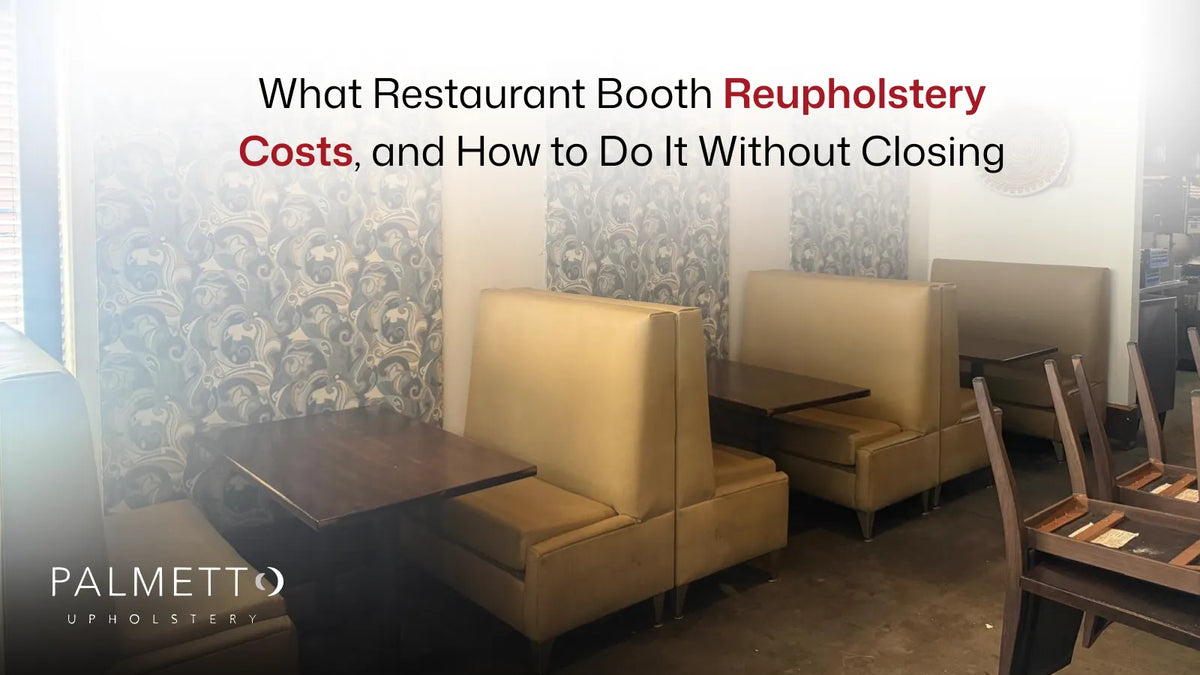 Reupholstered restaurant booth seating in a South Carolina dining room