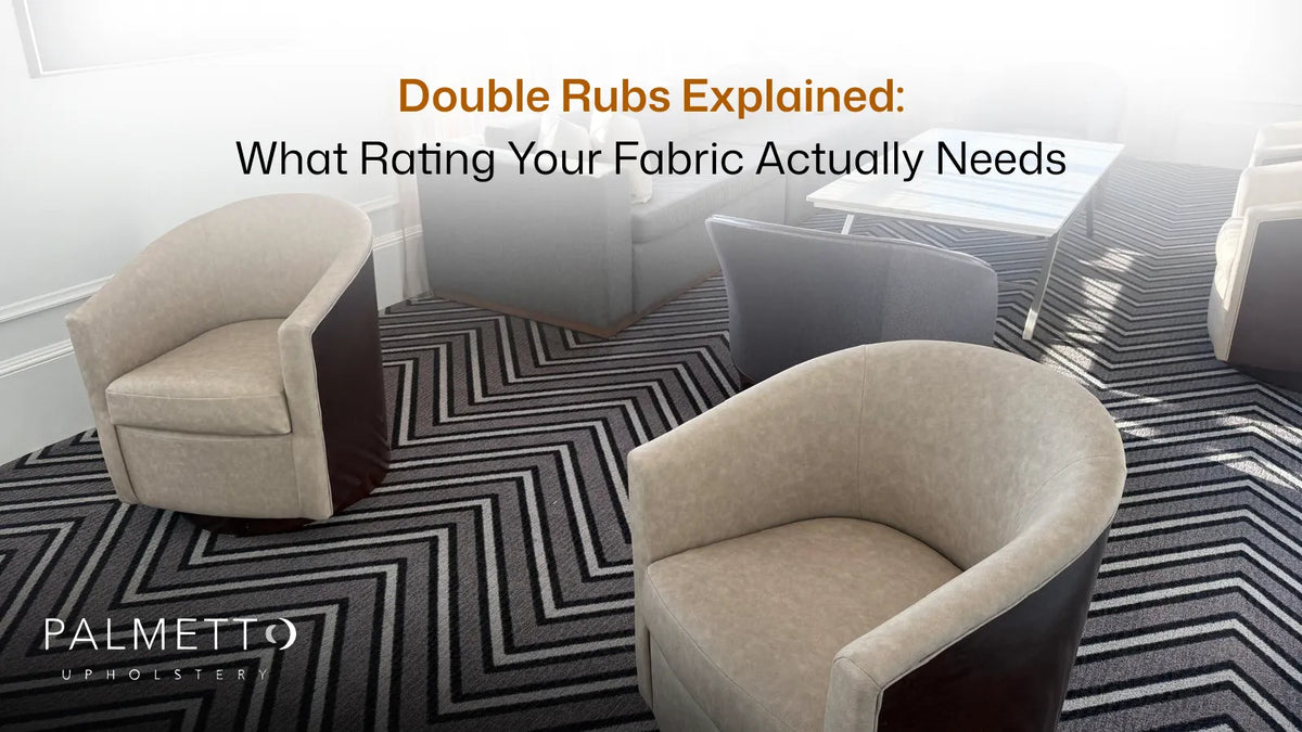Upholstered tub chairs in a hotel lounge seating area
